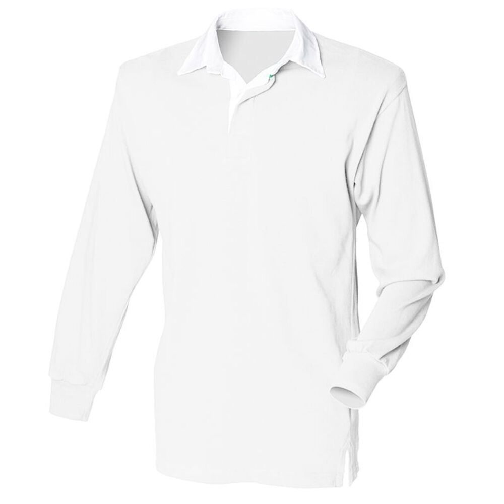 Front Row Long Sleeve Classic Rugby Sports Cotton Plain Polo Shirt /T-Shirt /Top